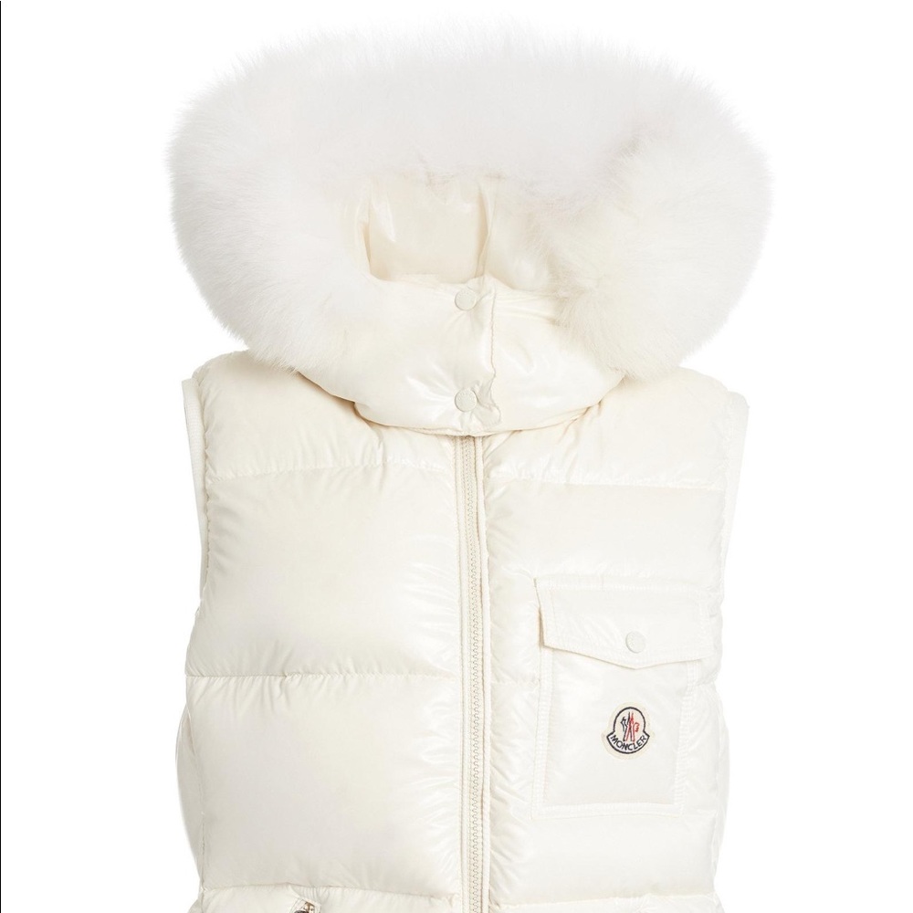 MONCLER DIOTIS REMOVABLE HOOD VEST WITH PATCH POCKET LOGO NWT